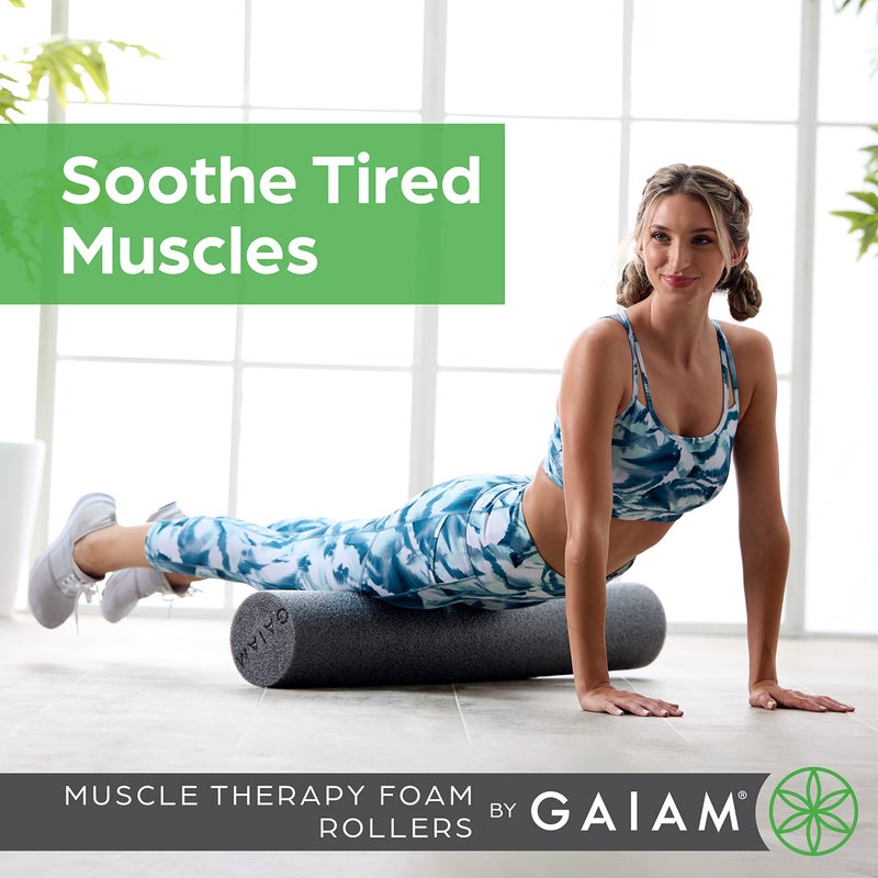Gaiam Restore Foam Roller for Muscle Massage - Textured Muscle Massager for Stimulation, Total Body Pain Relief for Back, Neck, Foot, Calf, Leg, Arm - Deep Tissue Massager for Sore Muscles (18 Inches) - Image 2